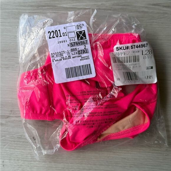 Lands end, Girls Chlorine Resistant Bikini‎ Swim Suit Bottoms pink size 10g New - Picture 5 of 5